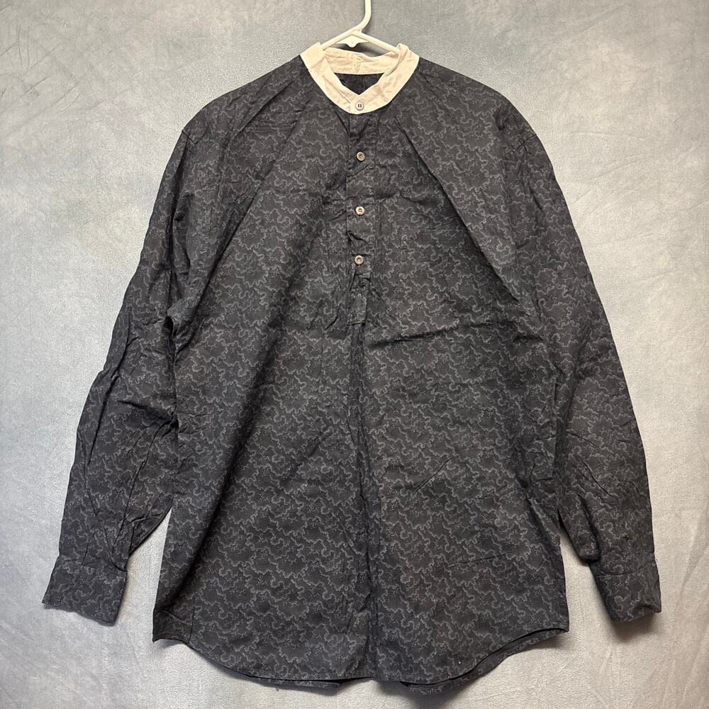 Boot Barn Henley Western Shirt Made in USA Design Country Rockabilly Long Sleeve